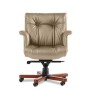 Paris Lux B (Бежевая кожа/темный орех) Кресло руководителя