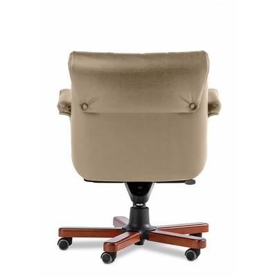 Paris Lux B (Бежевая кожа/темный орех) Кресло руководителя