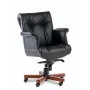 Paris Lux B (Черная кожа/темный орех) Кресло руководителя