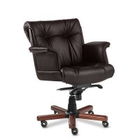 Paris Lux B (Коричневая кожа/темный орех) Кресло руководителя
