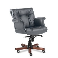 Paris Lux B (Серая кожа/темный орех) Кресло руководителя