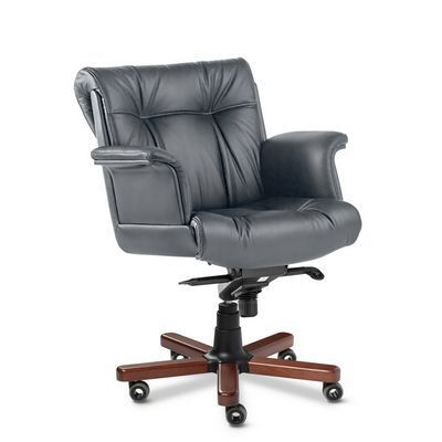 Paris Lux B (Серая кожа/темный орех) Кресло руководителя