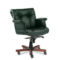 Paris Lux B (Зеленая кожа/темный орех) Кресло руководителя