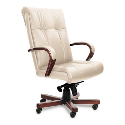 Paris A (Бежевая кожа/темный орех) Кресло руководителя