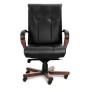 Paris A (Черная кожа/темный орех) Кресло руководителя
