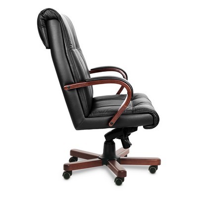 Paris A (Черная кожа/темный орех) Кресло руководителя