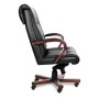 Paris A (Черная кожа/темный орех) Кресло руководителя