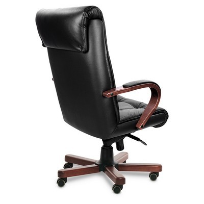 Paris A (Черная кожа/темный орех) Кресло руководителя