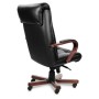 Paris A (Черная кожа/темный орех) Кресло руководителя
