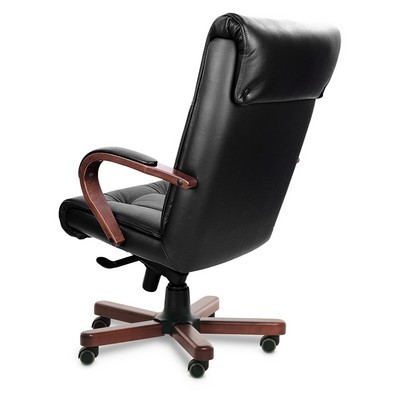 Paris A (Черная кожа/темный орех) Кресло руководителя