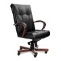 Paris A (Черная кожа/темный орех) Кресло руководителя