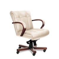 Paris B (Бежевая кожа/темный орех) Кресло руководителя