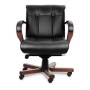 Paris B (Черная кожа/темный орех) Кресло руководителя