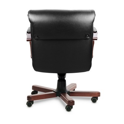 Paris B (Черная кожа/темный орех) Кресло руководителя