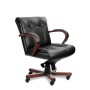 Paris B (Черная кожа/темный орех) Кресло руководителя