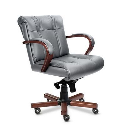 Paris B (Серая кожа/темный орех) Кресло руководителя