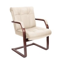 Paris C (Бежевая кожа/темный орех) Конференц-кресло