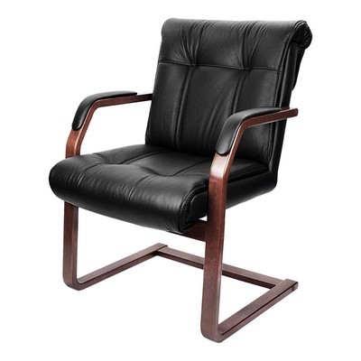 Paris C (Черная кожа/темный орех) Конференц-кресло