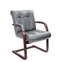 Paris C (Серая кожа/темный орех) Конференц-кресло