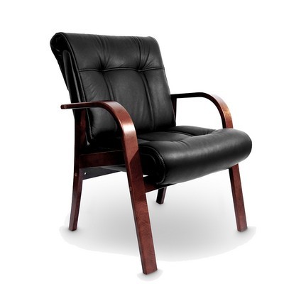 Paris D (Черная кожа/темный орех) Конференц-кресло
