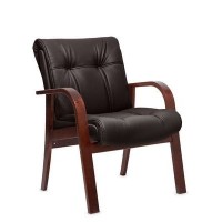 Paris D (Коричневая кожа/темный орех) Конференц-кресло