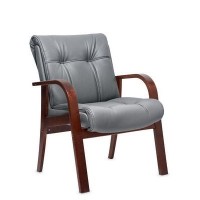 Paris D (Серая кожа/темный орех) Конференц-кресло