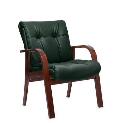 Paris D (Зеленая кожа/темный орех) Конференц-кресло