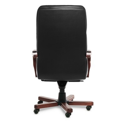 Premier A (Черная кожа/темный орех) Кресло руководителя