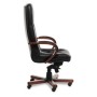 Premier A (Черная кожа/темный орех) Кресло руководителя