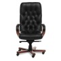 Premier A (Черная кожа/темный орех) Кресло руководителя