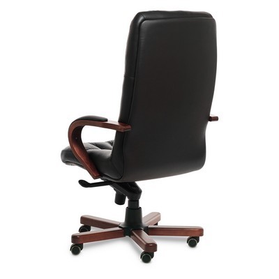 Premier A (Черная кожа/темный орех) Кресло руководителя