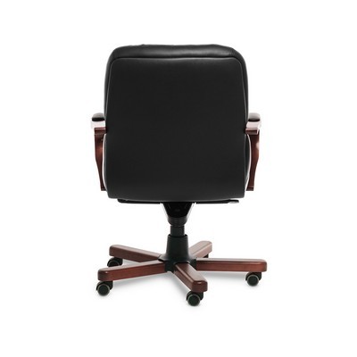Premier B (Черная кожа/темный орех) Кресло руководителя