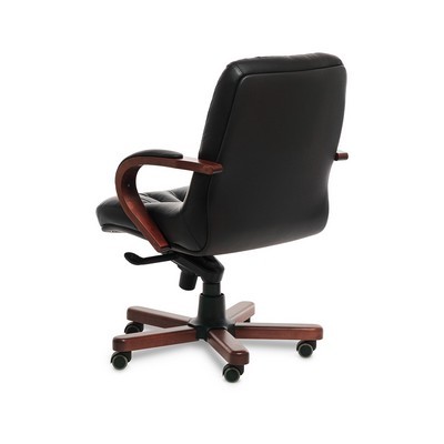 Premier B (Черная кожа/темный орех) Кресло руководителя