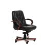 Premier B (Черная кожа/темный орех) Кресло руководителя