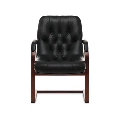 Премьер C (Черная кожа/темный орех) Конференц-кресло