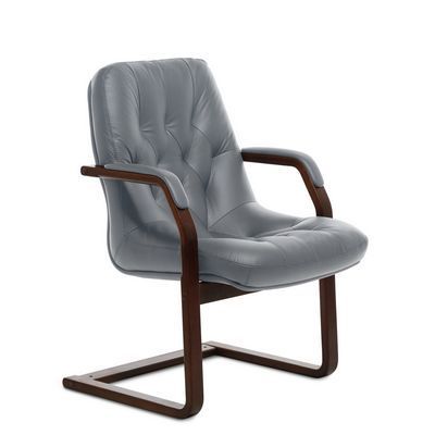 Premier C (Серая кожа/темный орех) Конференц-кресло