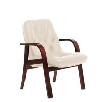 Premier D (Бежевая кожа/темный орех) Конференц-кресло