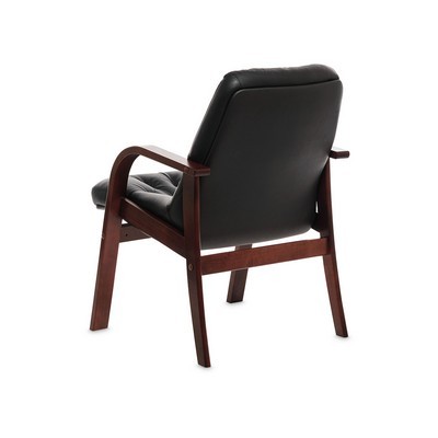 Premier D (Черная кожа/темный орех) Конференц-кресло