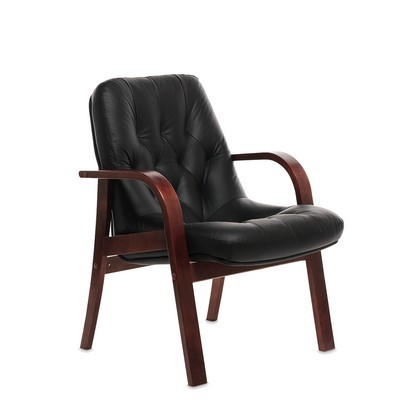 Premier D (Черная кожа/темный орех) Конференц-кресло