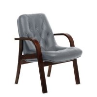 Premier D (Серая кожа/темный орех) Конференц-кресло