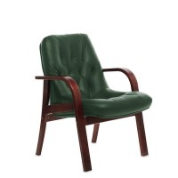 Premier D (Зеленая кожа/темный орех) Конференц-кресло