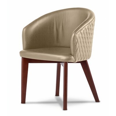 Ruan D wood (Бежевая кожа/темный орех) Конференц-кресло