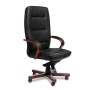 Senator A (Черная кожа/темный орех) Кресло руководителя