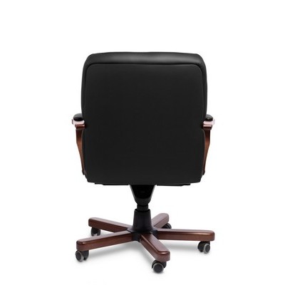 Senator B (Черная кожа/темный орех) Кресло руководителя