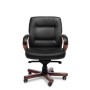Senator B (Черная кожа/темный орех) Кресло руководителя