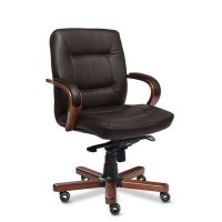 Senator B (Коричневая кожа/темный орех) Кресло руководителя