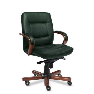 Senator B (Зеленая кожа/темный орех) Кресло руководителя