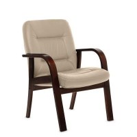 Senator D (Бежевая кожа/темный орех) Конференц-кресло