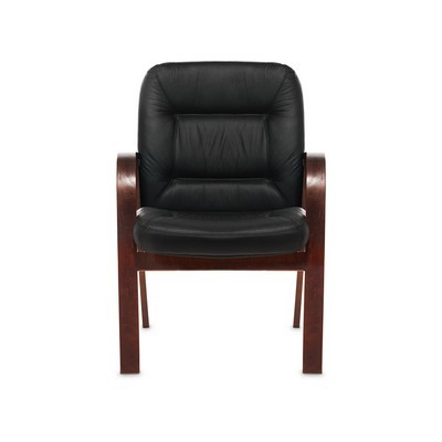 Senator D (Черная кожа/темный орех) Конференц-кресло