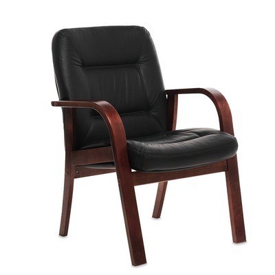 Senator D (Черная кожа/темный орех) Конференц-кресло